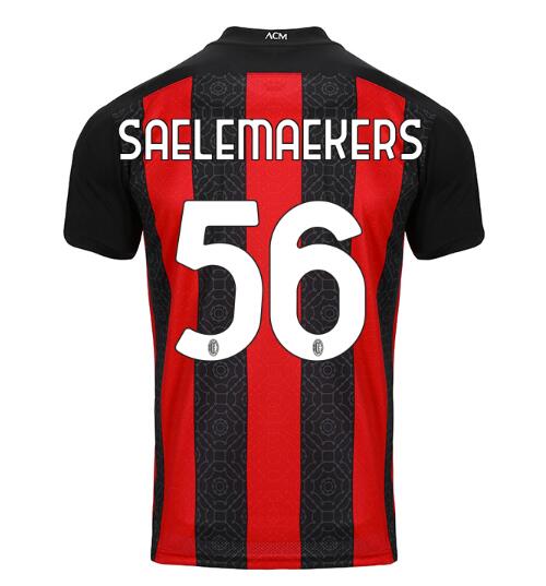 AC Milan Home Kit Soccer Jersey SAELEMAEKERS #56 2020/21